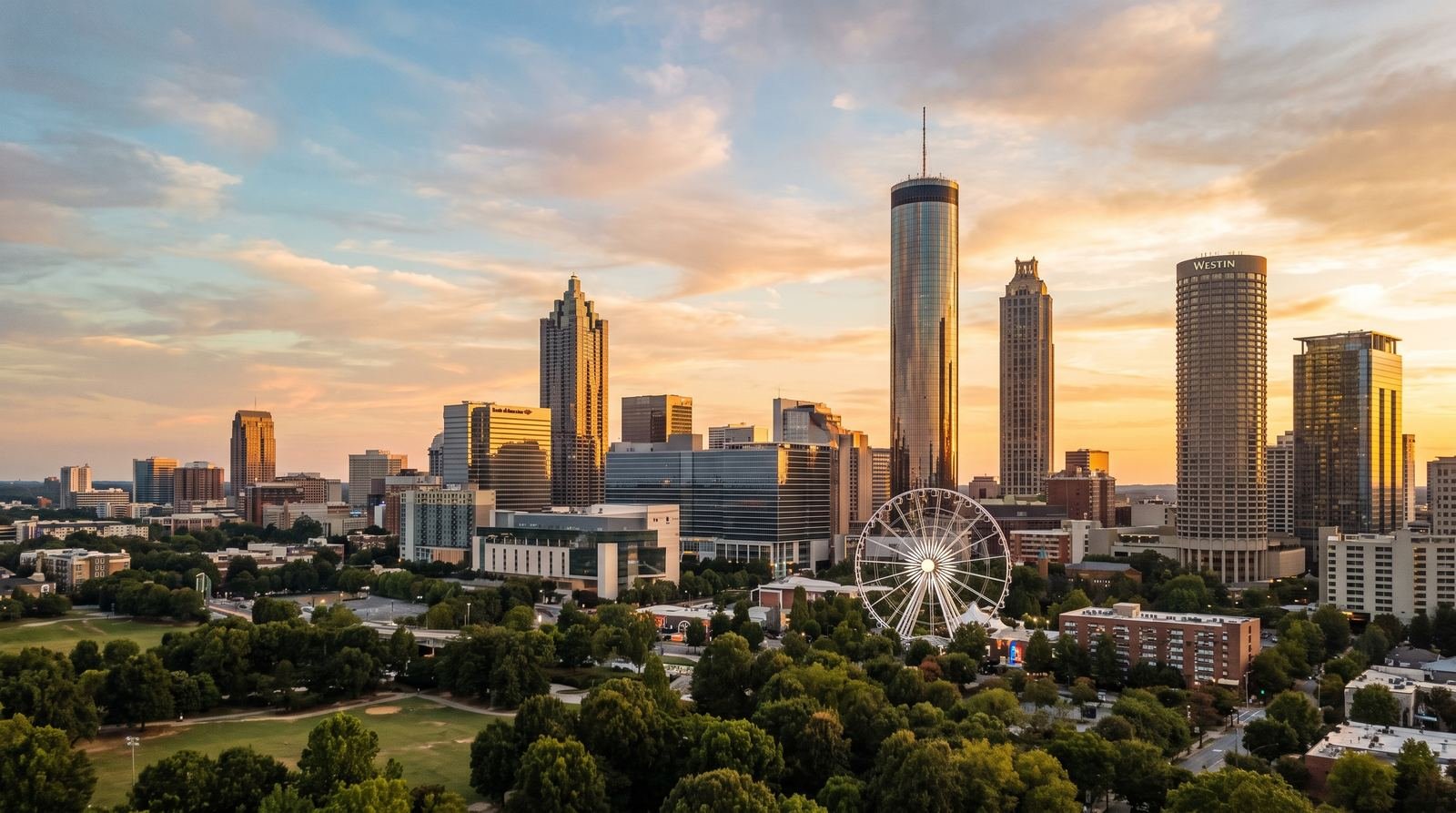 Atlanta skyline at golden hour