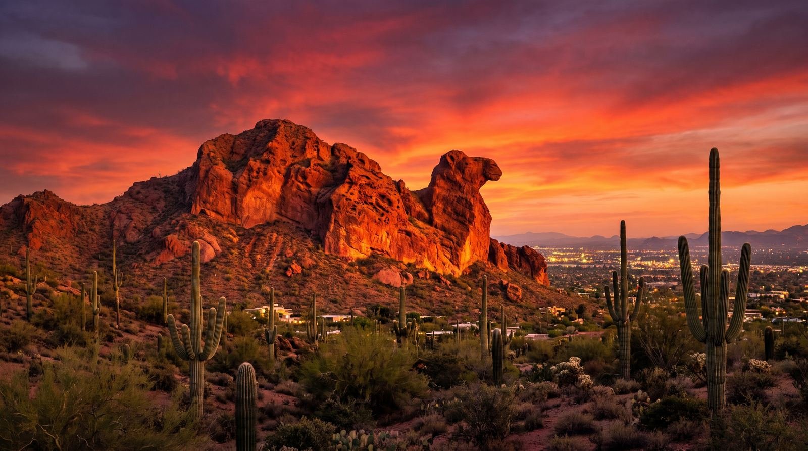 Camelback Mountain in Phoenix at sunset