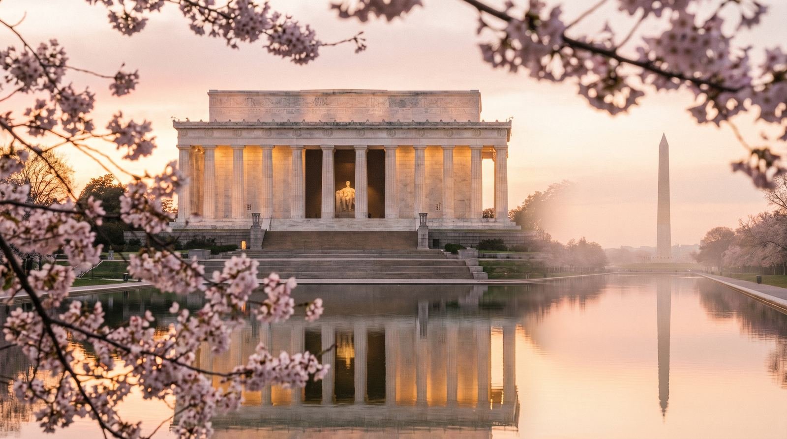 Lincoln Memorial in Washington DC at dawn