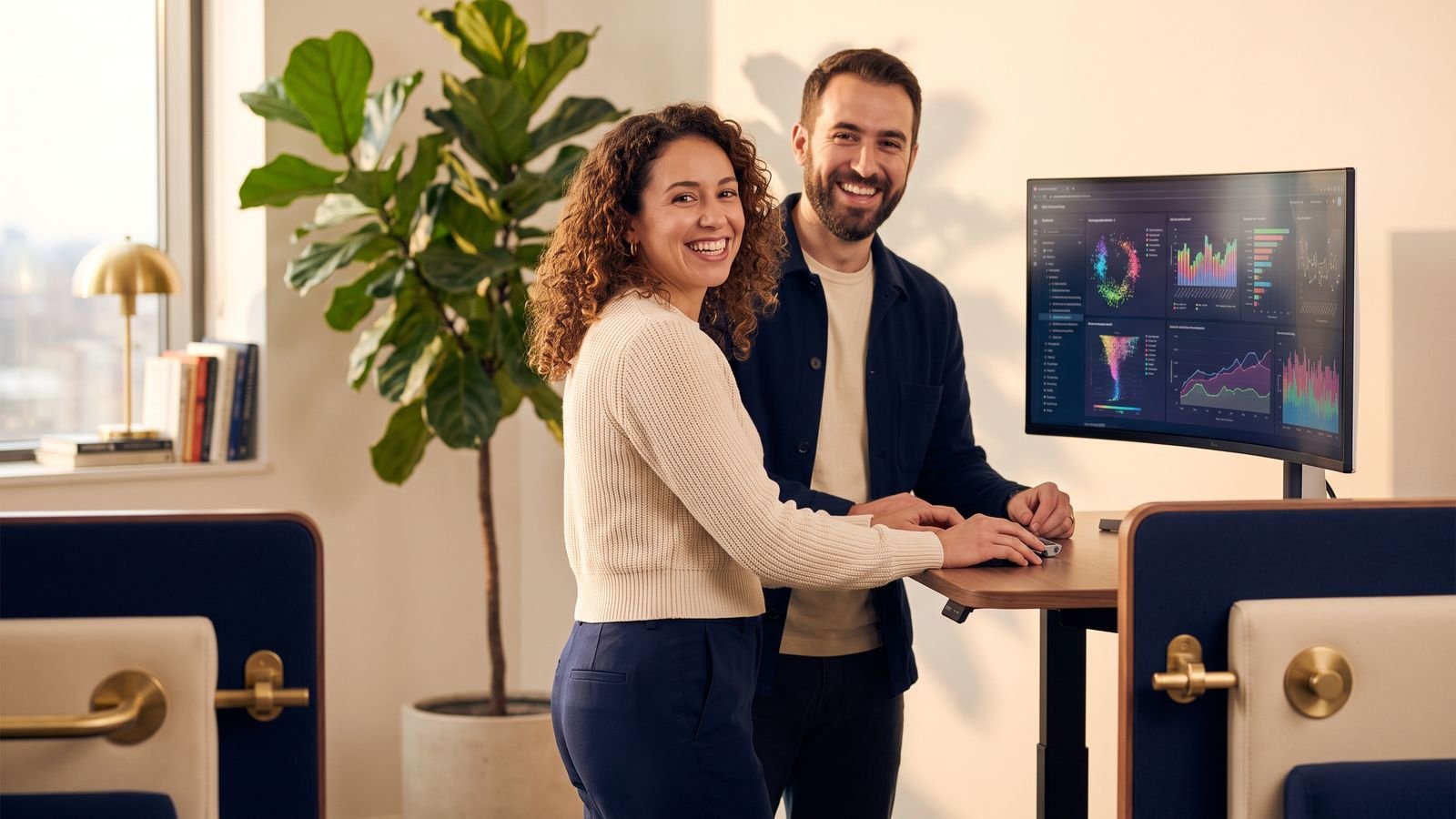 Farber.Inc AI specialists working with intelligent AI solutions in a modern tech office.